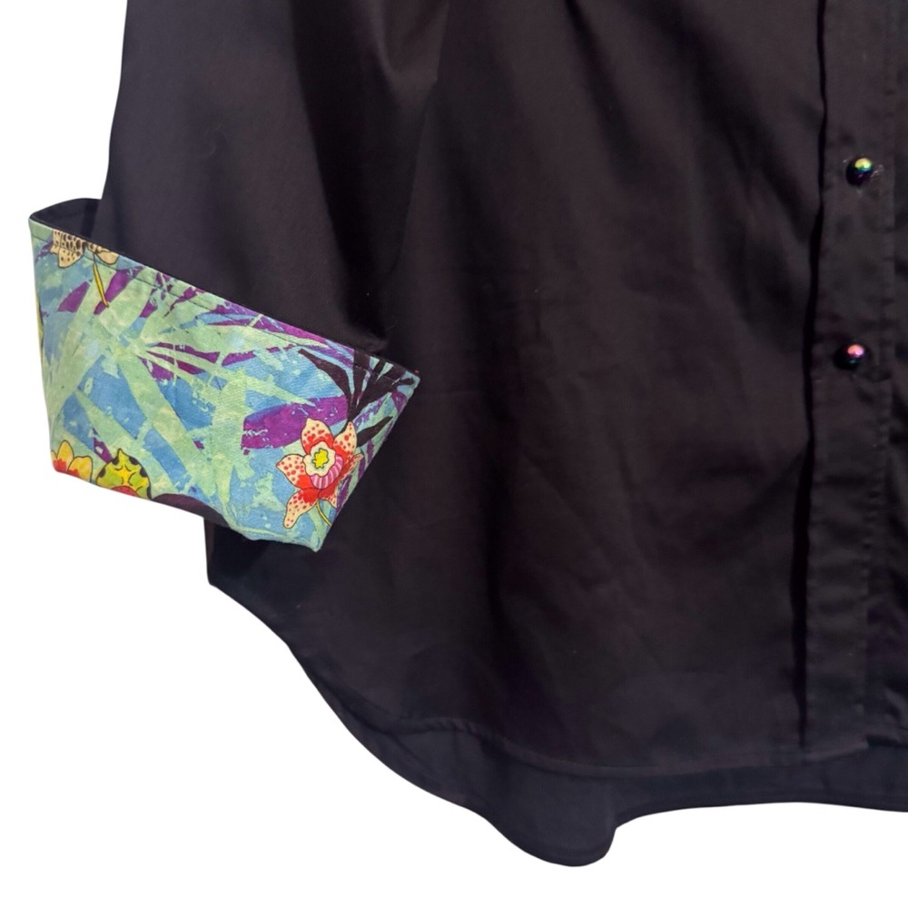 ❌❌❌❌Robert Graham Large Parrot Priscilla Button Up Shirt Top Paisley Cuff Womens - Picture 4 of 10